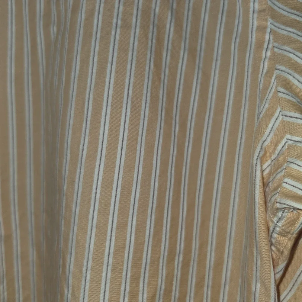 Banana Republic Mens M Orange White Stripe Long Slv Button Down Shirt Cotton